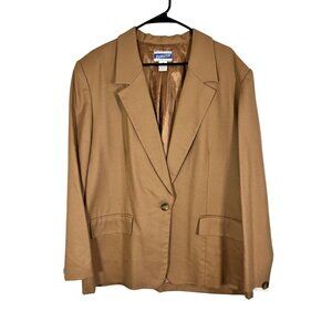 Pendleton Wool Blazer 18 Tan Work Wear Netural Minimalist Classic Chic Old Money